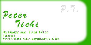 peter tichi business card